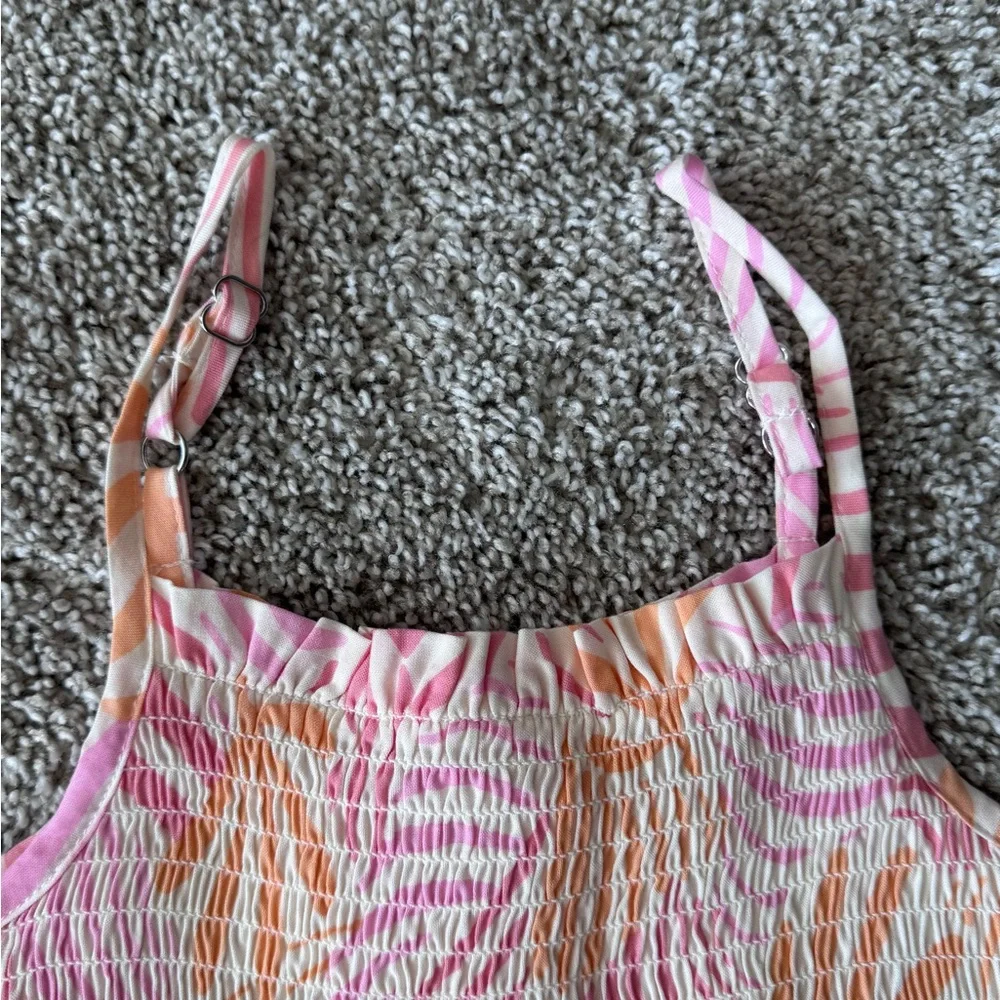 Girls Tiered Dress Smocked Summer Dress Ruffle Sleeveless Dress Size Small 6x - Picture 6 of 8